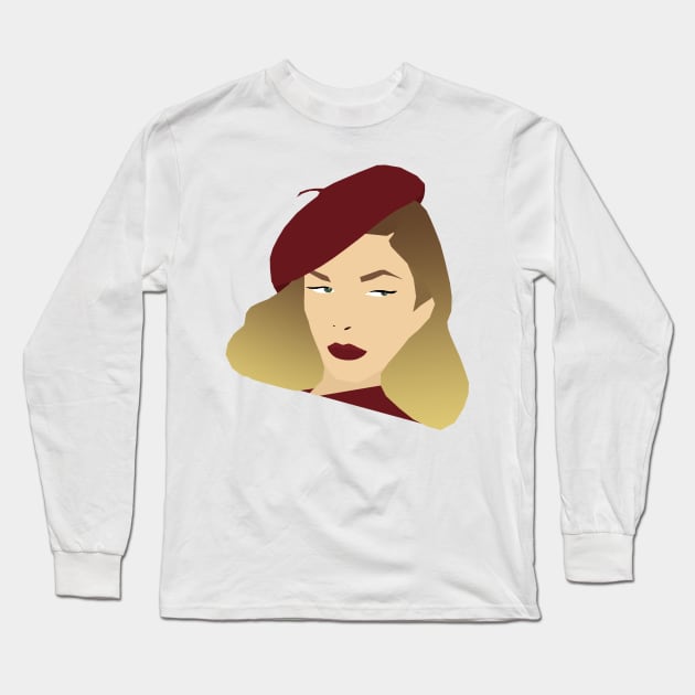 Lauren Bacall - The Look Long Sleeve T-Shirt by ursoleite